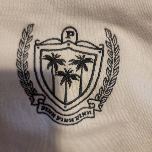 Victoria Secret Pink white zip up hoodie size small - Picture 3 of 4
